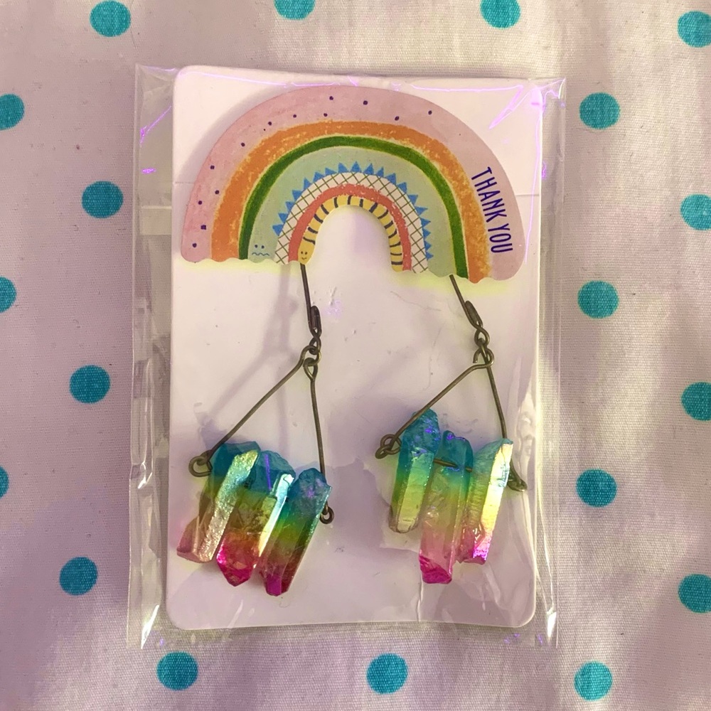 FREE W PURCHASE Rainbow Crystal Earrings